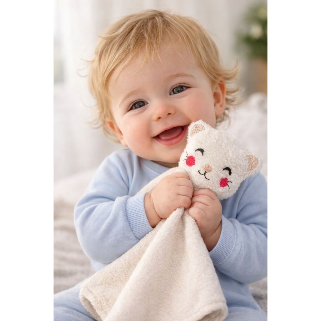 KIT COM 3 NANINHA INFANTIL DE PELUCIA COM BORDADOS 3D PARA ENXOVAIS E SAIDA DE MATERNIDADES