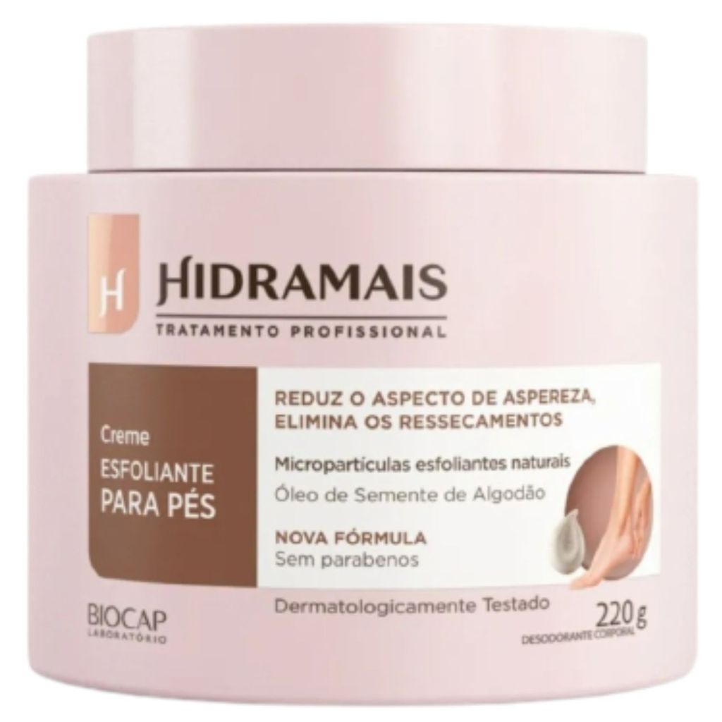 Creme Esfoliante para Pés 220g que Elimina aspereza e ressecamento dos pés