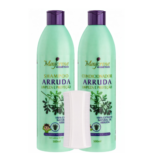 Kit Prevenção de Piolhos Arruda Shamp + Cond + Pente Fino - P/ Caspa Lêndea e Piolho a Pronta Entrega