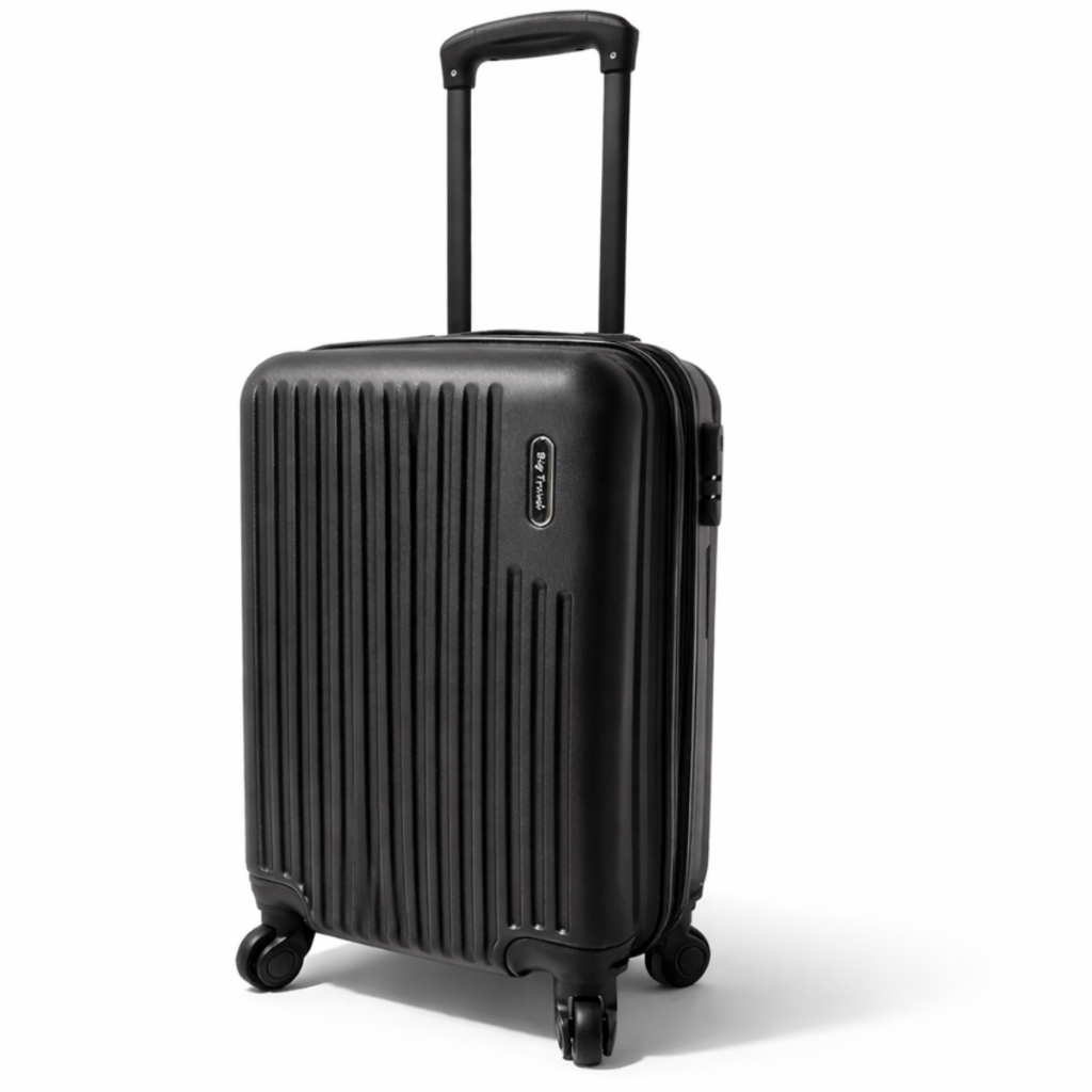 Mala Preta de Bordo 10KG ABS Expansível Padrão Anac Giratória 360° Divisória Resistente Cabine