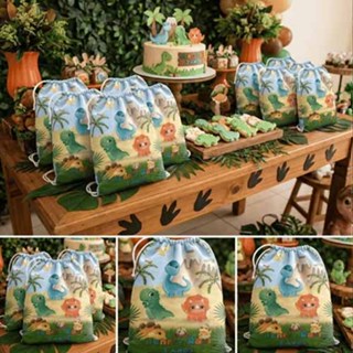 10 Sacolinhas Personalizadas de tecido festa de aniversário Dino Baby em Oferta na Shopee