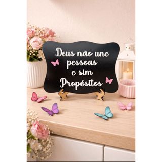Placa em MDF  Decorativa Com Suporte Para Mesa em Oferta na Shopee