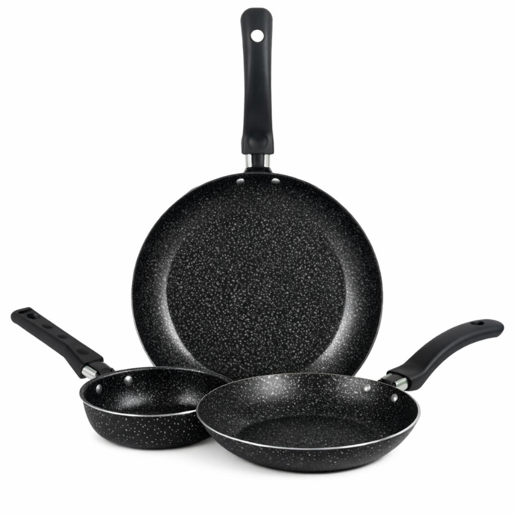 Imagem Jogo De Frigideiras Francesas 3 Peças 14 18 24Cm Preto Nacional