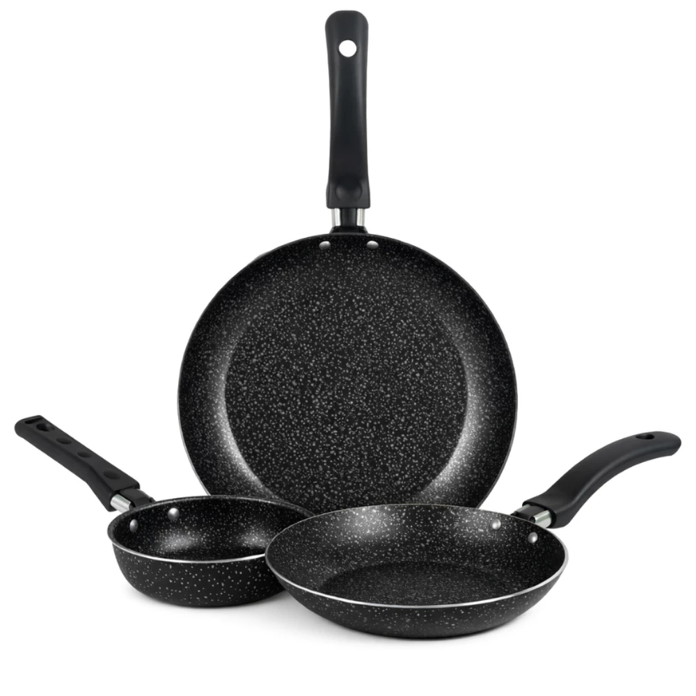 Jogo De Frigideiras Francesas 3 Peças 14 18 24Cm Preto Nacional