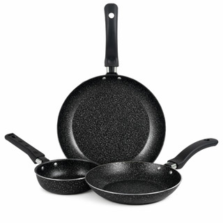 Jogo De Frigideiras Francesas 3 Peças 14 18 24Cm Preto Nacional