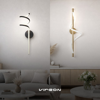 Arandela LED Vireon Espiral Bivolt Luminária de Parede Decorativa Sala Quarto Cabeceira