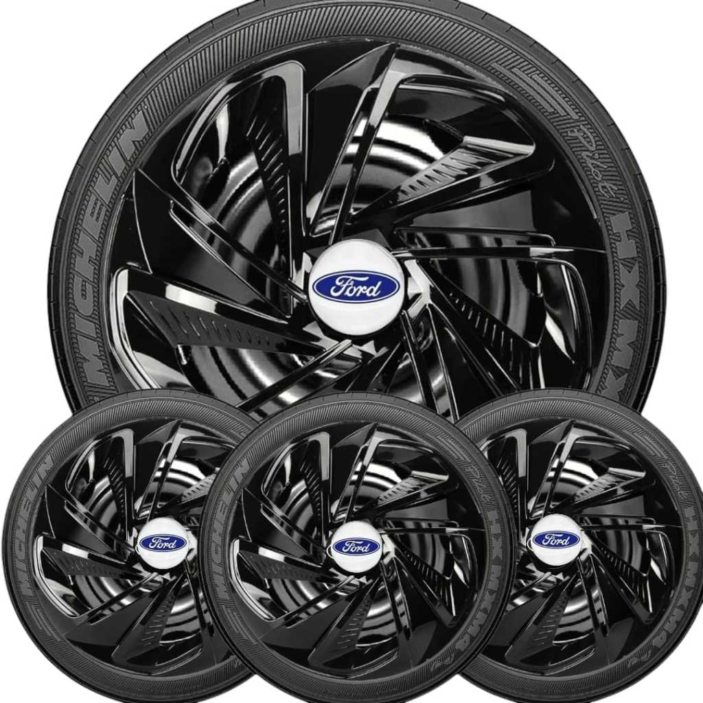Kit 4 Calotas aro 14 COURIER, ESCORT, FIESTA, FOCUS, KA, MONDEO