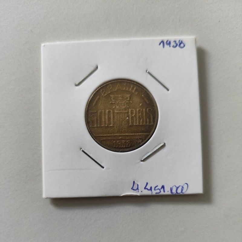 Moeda 500 Réis 1938 - Regente Feijó (Soberba) - Era Vargas