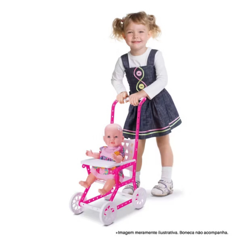 Carrinho de carregar boneca para menina carrinho de passeio para bebê reborn, baby alive ou boneca em Oferta na Shopee