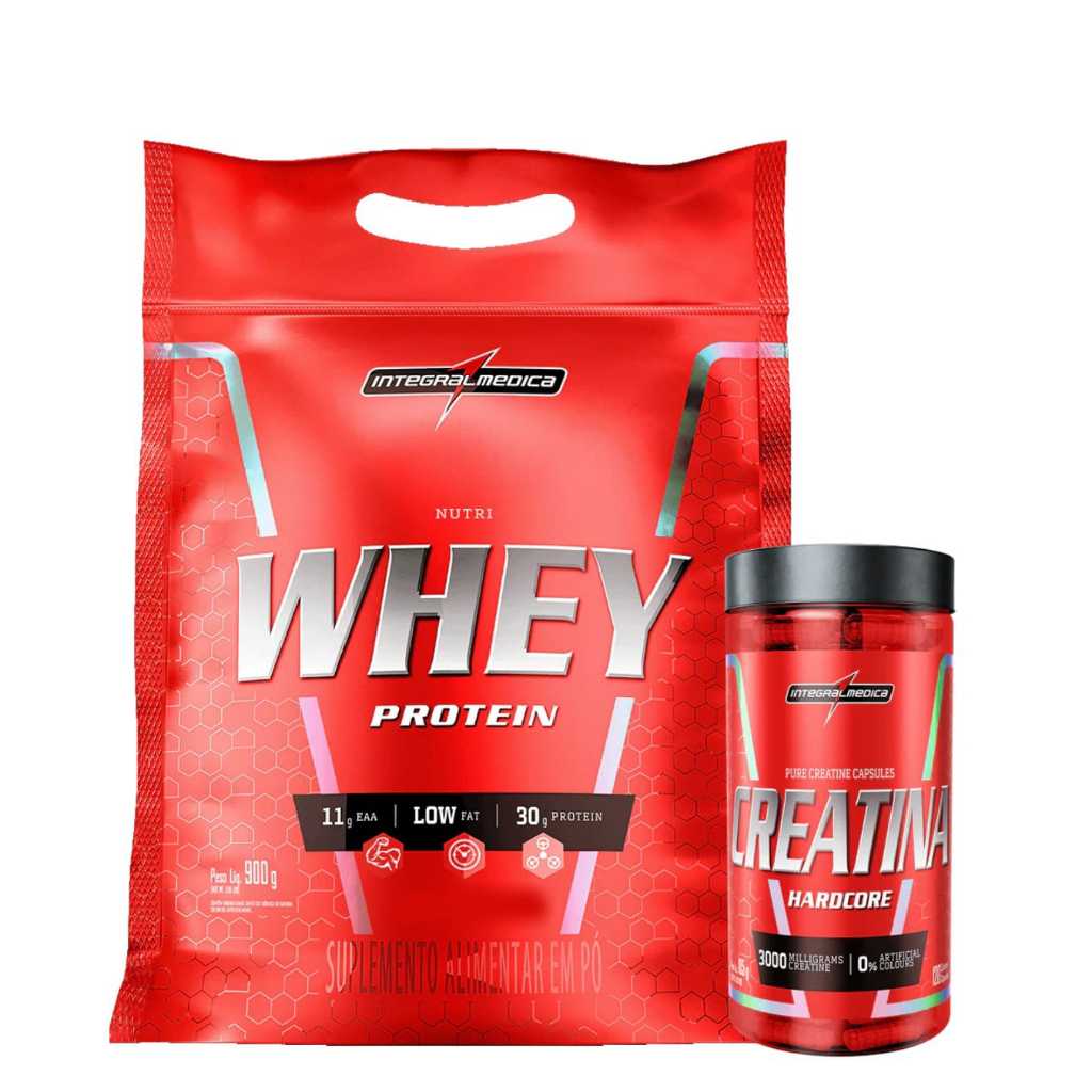 Kit Nutri Whey Protein 900g + Creatina 120 Caps  - Integralmédica em Oferta na Shopee