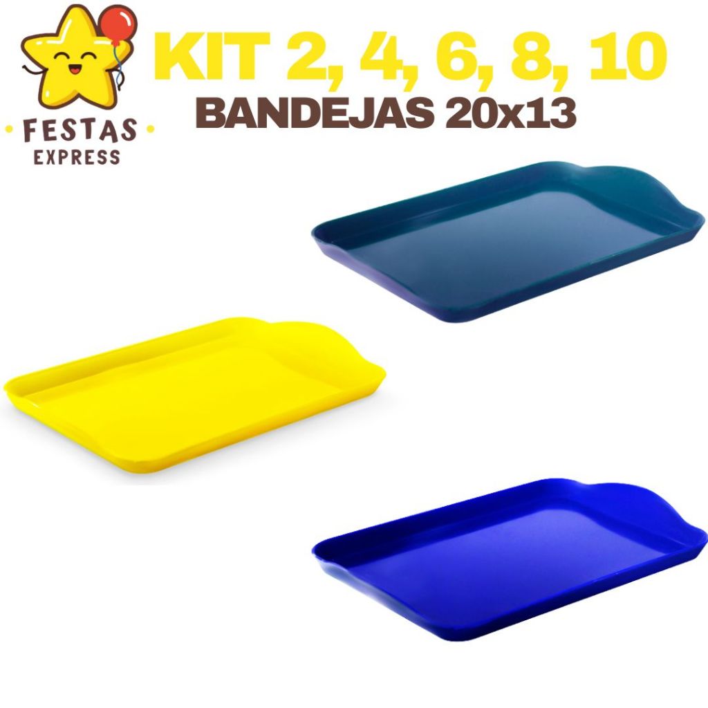 Kit 2, 4, 6, 8, 10 Bandejas 20x13