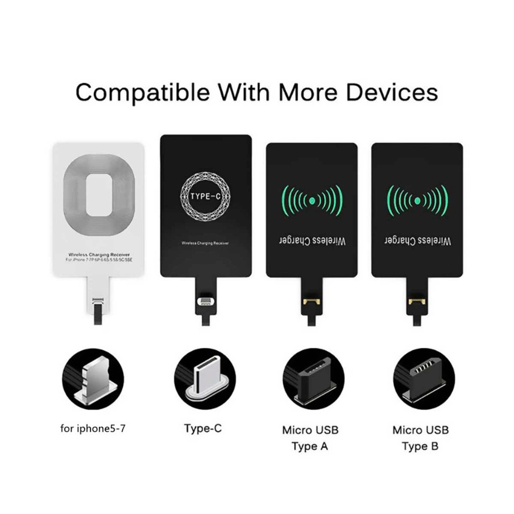 Receptor Adaptador Carregador Universal Indução Wireless Qi