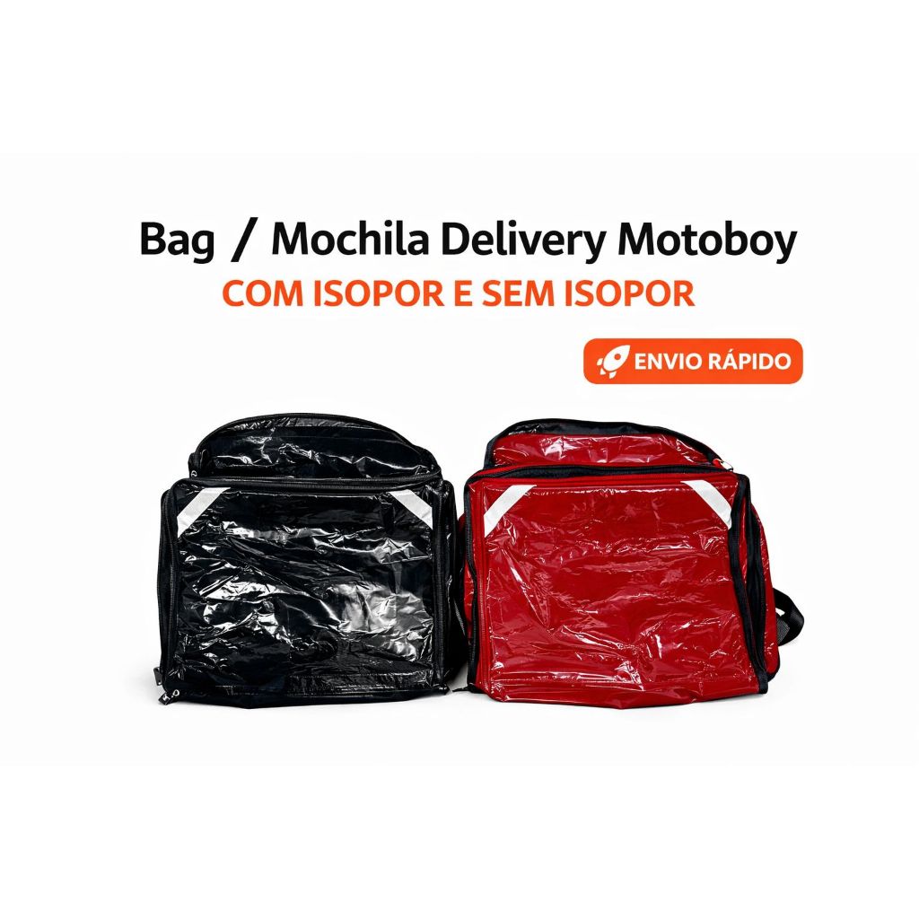 Mochila Bag Motoboy Com Isopor/ Sem isopor/Isopor Laminado - Delivery Pizza Lanches 45 L em Oferta na Shopee