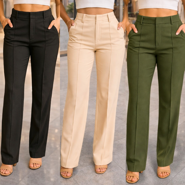 KIT 2 Calça Pantalona Alfaiataria Premium Com Bolso PROMOÇÃO Tecido não Amassa em Oferta na Shopee