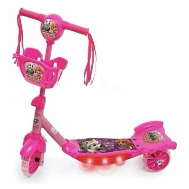 Patinete De Meninos Meninas Patinete Infantil Pata Musical 3 Rodas Cesta E Luzes Até 35kg