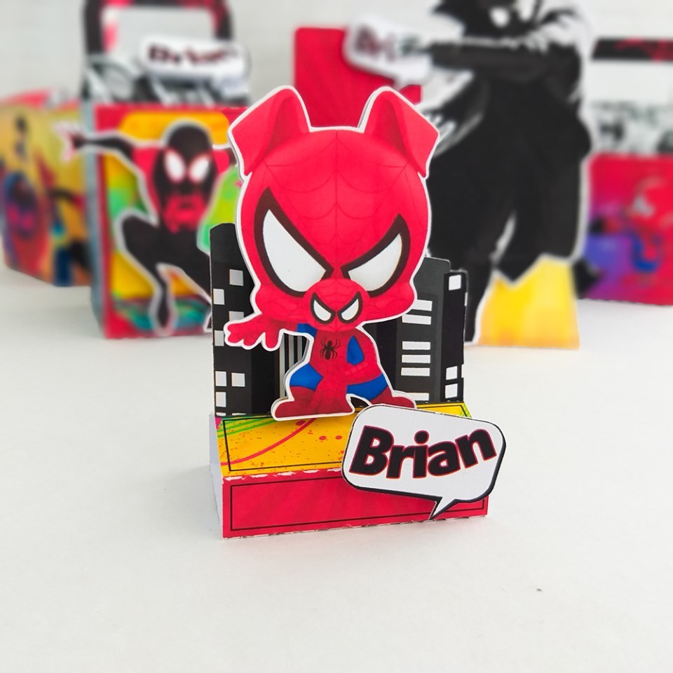 Kit Caixinhas Personalizadas Aranha Verso | Lembrancinhas personalizadas - PEGUE E MONTE