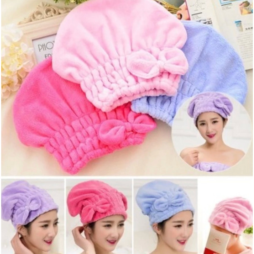 Touca para seca Rápida cabelo Touca de Banho Absorvente Toalha de Microfibra