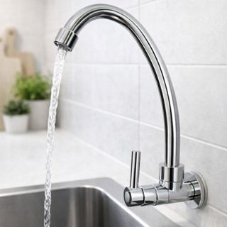 Torneira Cozinha Parede ABS Cromada Bica Alta Móvel 1/4 de Volta Jato Arejado Fácil Instalação em Oferta na Shopee