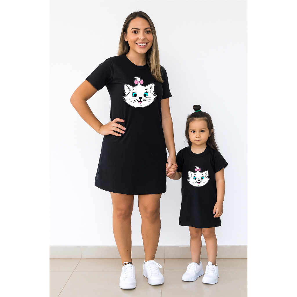 Vestido mãe e filha Gata marie