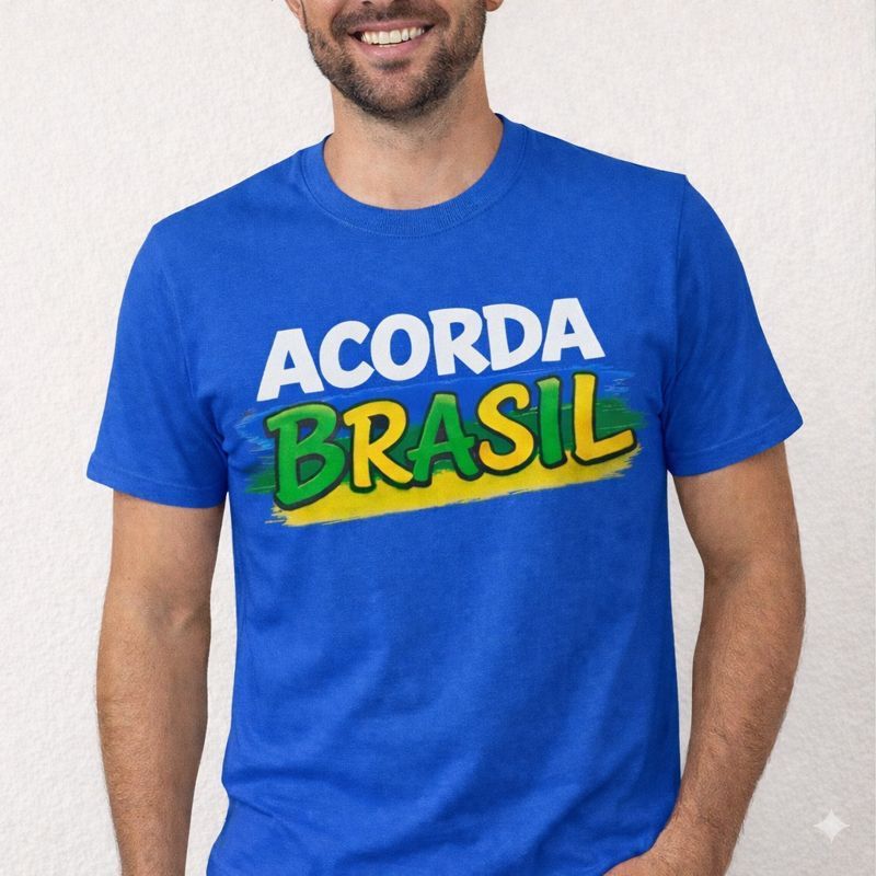 Camiseta Acorda Brasil Nikolas Ferreira Camiseta Brasil Manifestação Direita