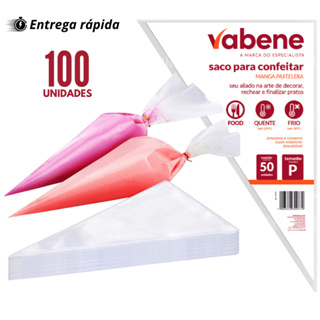 Kit 100 Sacos de Confeitar P ou M para Confetaria  Bolo Doce e Cupcake em Oferta na Shopee