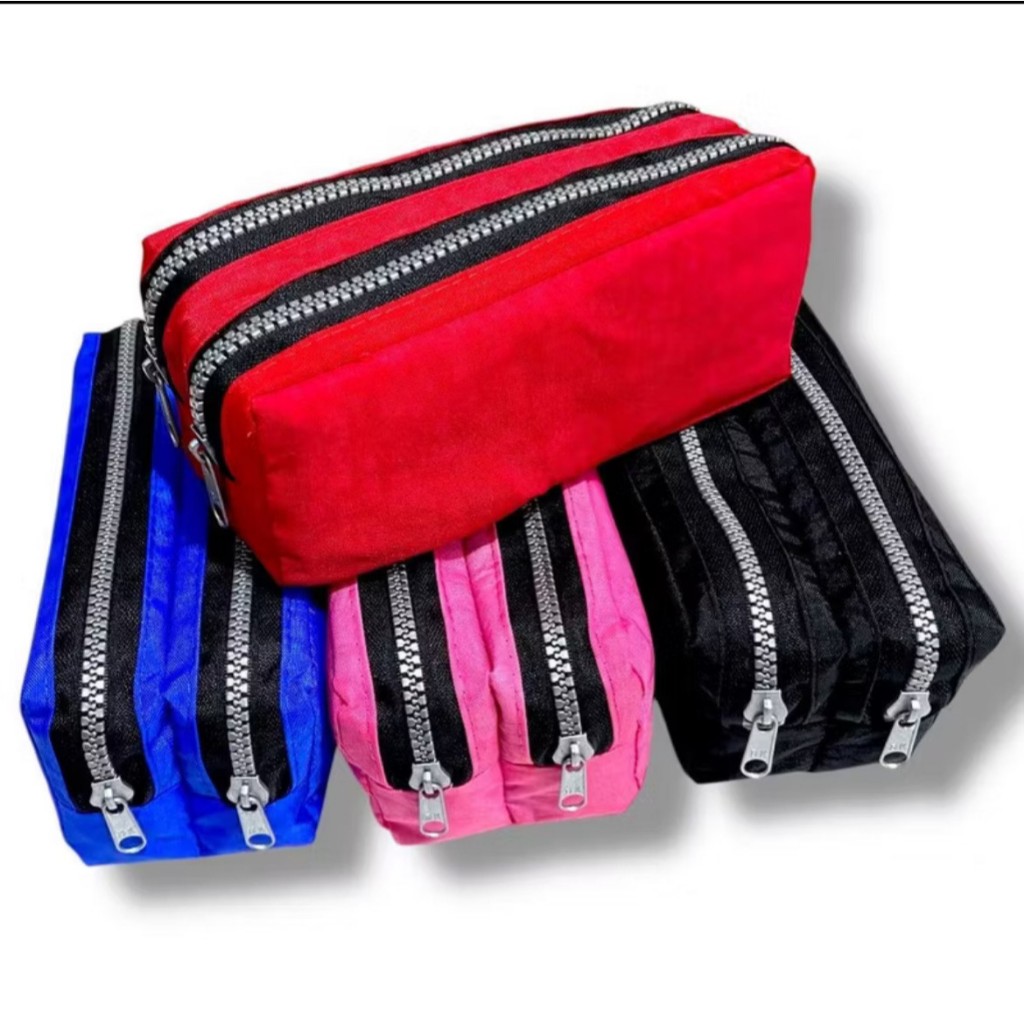 Estojo Tactel Unissex 2 Ziper Escolar Reforçado em Oferta na Shopee