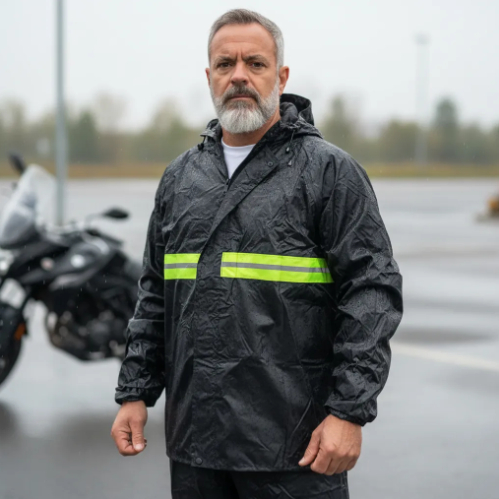 Capa de Chuva Importada Impermeável Motoqueiro Motoboy C/ Capuz Motociclista Bike. Conjunto Jaqueta e Calça