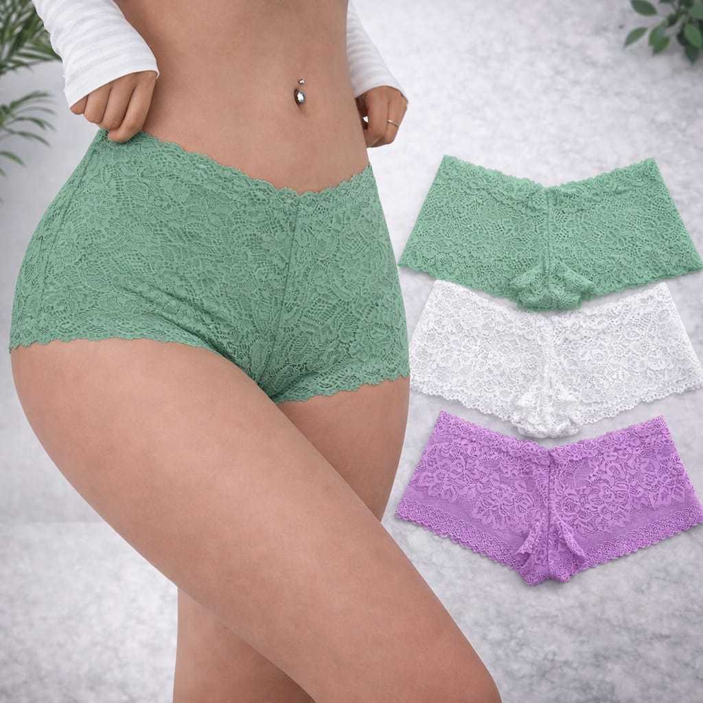 Calcinha Sensual kit com 10 Caleçon de Renda Tanga fio dental calesson com forro - Aviv em Oferta na Shopee