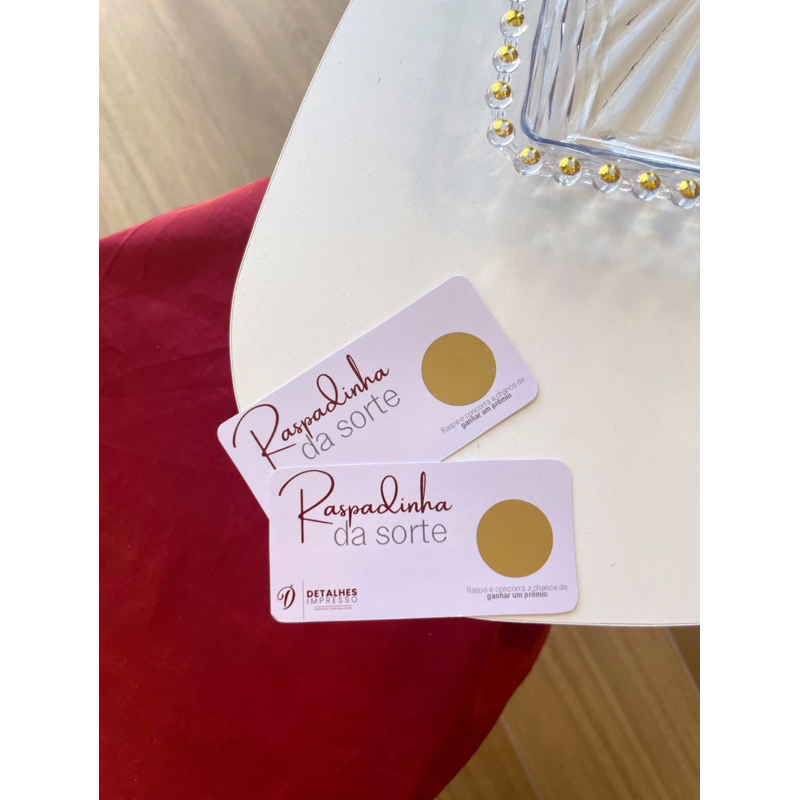 Raspadinha Personalizada com a sua Cor SOMENTE FRENTE - 9x5 - Papel Brilho