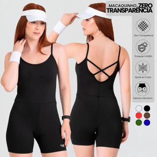 Macaquinho Fitness Poliamida ZERO TRANSPARÊNCIA Academia Feminino Costas Nuas Trançadas Crossfit Treino em Oferta na Shopee