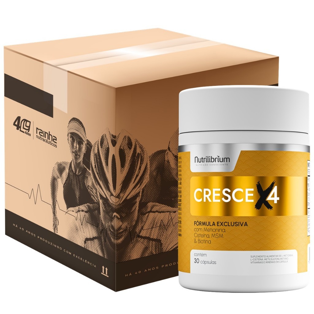 Atacado 12x Cresce X4 30 Cápsulas Nutrilibrium em Oferta na Shopee
