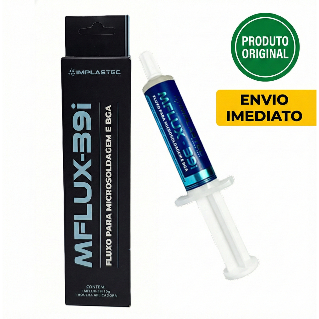 Fluxo De Solda MFLUX-39i Profissional Seringa 10g Implastec - Para Microsoldagem BGA SMD