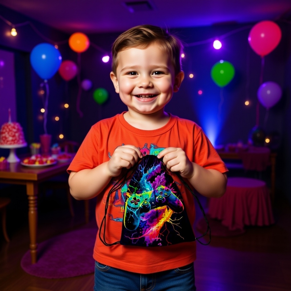Mochilinha Game Neon Colorido (ENVIO RÁPIDO) -Sacolinha Lembrancinha Aniversário Festa Infantil — imagem 2 de 2