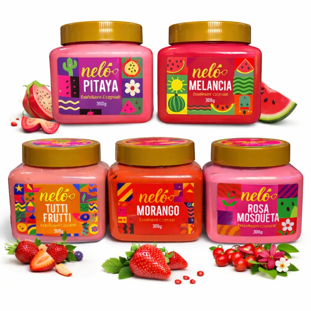 Kit 3 Esfoliante Corporal Feminino 300g SkinCare Hidratante Diversas Fragrancias