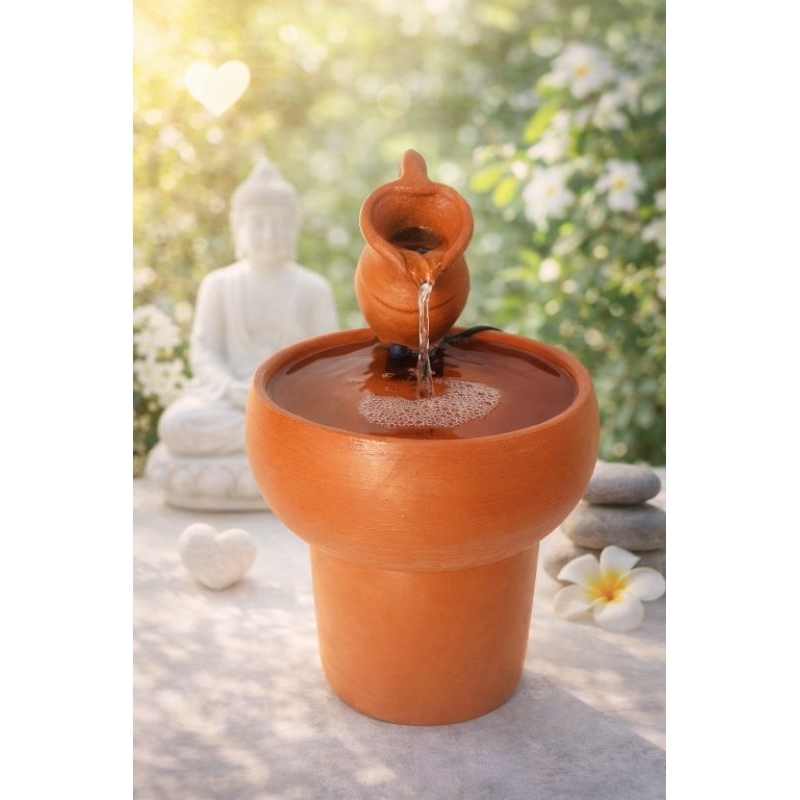 Fonte de Barro Jaqueline 30cm Impermeabilizada com Bomba Bivolt – Decoração Zen e Relaxante
