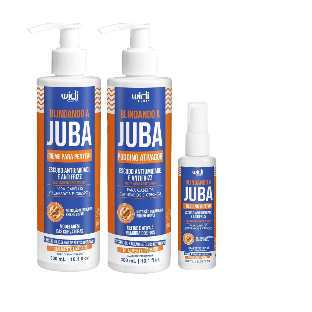 Kit Blindando a Juba - Widi Care - Creme para Pentear + Pudding Ativador + Óleo Nutritivo