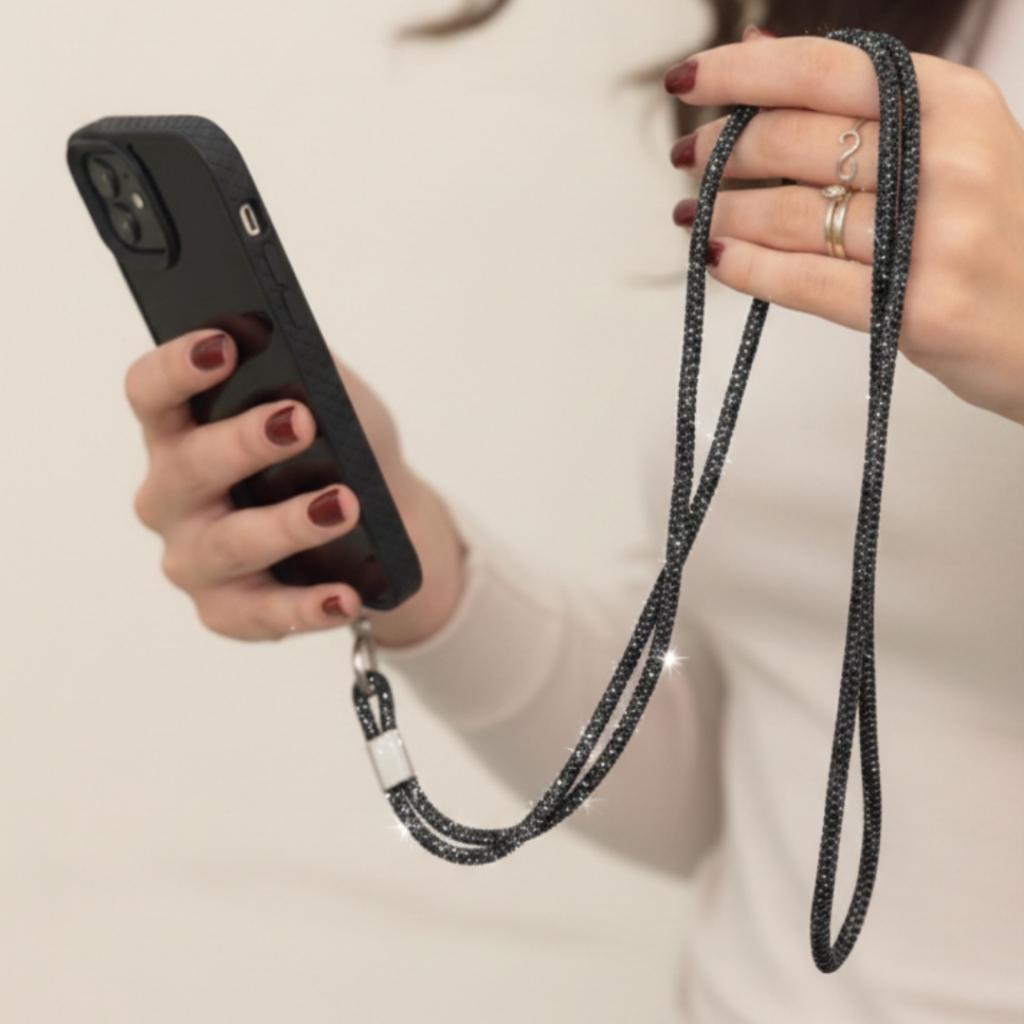 Cordão Para Celular Feminino Colar Pescoço Strass Brilho Moda Dia A Dia Elegante Alça Transversal em Oferta na Shopee