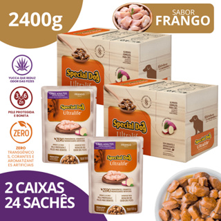 Kit 2 Caixa Sachê Adultos Raças Pequenas Sabor Frango 100g - Special Dog Ultralife em Oferta na Shopee