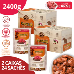 Kit 2 Caixa Sachê Filhotes Sabor Carne 100g - Special Dog Ultralife