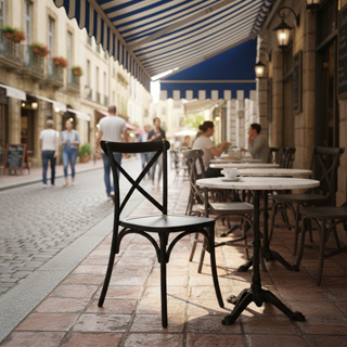 Cadeira De Jantar Katrina Paris Estrutura Preta Clássica Cozinha Varanda Restaurante em Oferta na Shopee