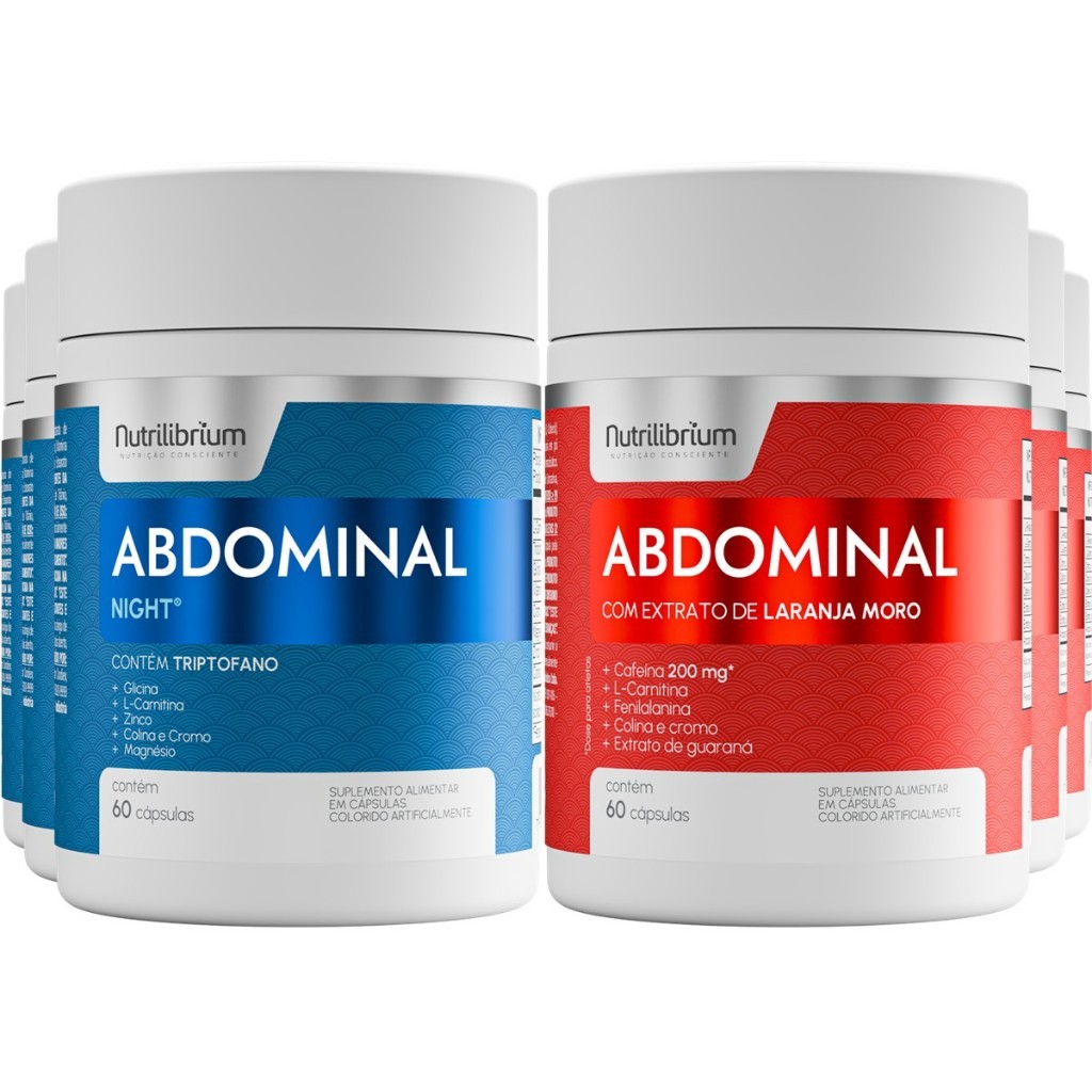 Kit 3x Abdominal Dia + 3x Abdominal Noite - 3 Meses - Nutrilibrium em Oferta na Shopee