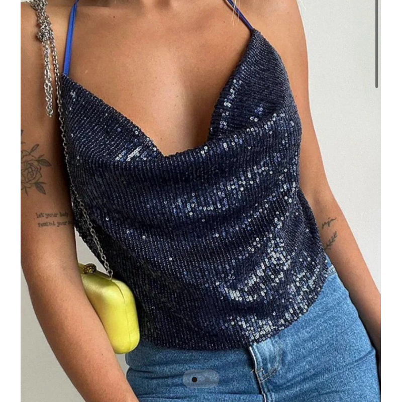Blusa Paetê alcinha carnaval verão reguláveis Feminina Natal Princesa Revellion Envio imediato BALADA FESTAS BRILHO