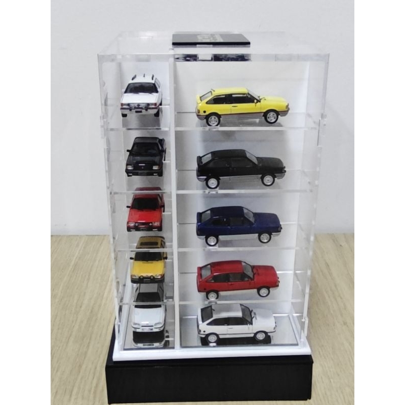 Expositor Giratório em Acrílico para 20 miniaturas sem base, Expositor para Miniaturas, Expositor de Carrinhos
