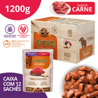 CX12 Sachê Special Dog Ultralife Adultos Raças Pequenas Carne - 100g em Oferta na Shopee