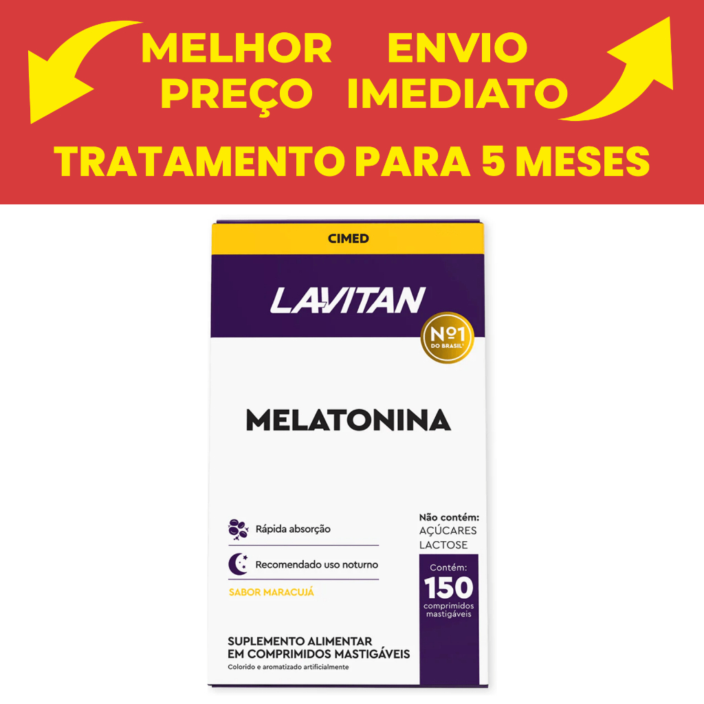 Lavitan Melatonina Maracujá 150 comprimidos Cimed em Oferta na Shopee
