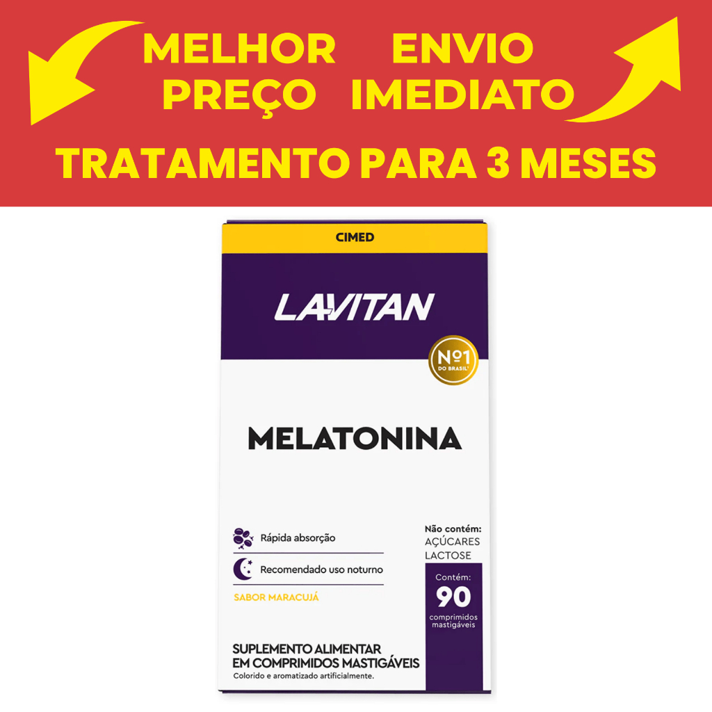 Melatonina Sabor Maracujá 90 comprimidos - Lavitan em Oferta na Shopee