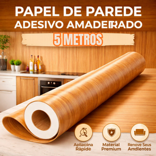 Papel Adesivo Parede Magno 5 Metros Impermeável Sala Lavável Cozinha Antimofo Banheiro Resistente em Oferta na Shopee
