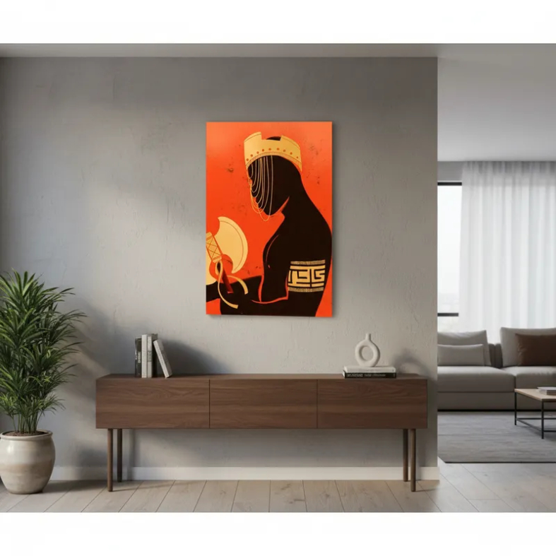 Quadro Arte Religiosa Decoração Xangô Orixá Rei das Pedreiras Justiça Umbanda Canvas 60x40
