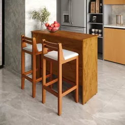 Bancada Balcão Onix Para Cozinha Area Gourmet 109 cm Rústico Cor Freijó