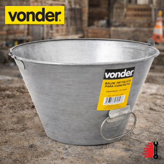 Balde Metálico Concreto Construção Civil 10 Litros Vonder em Oferta na Shopee